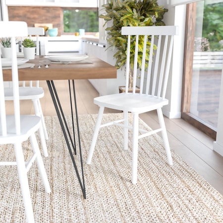 Flash Furniture White Commercial Wooden Spindle Back Chairs, PK 2 ZH-8101WR-WH-2-GG